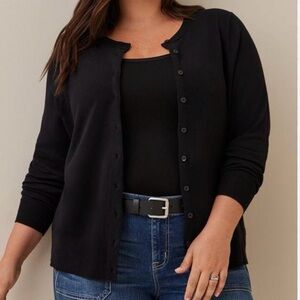 Lane Bryant Classic Black 3/4 Sleeve Women’s Cardigan Sweater | Size 26-28